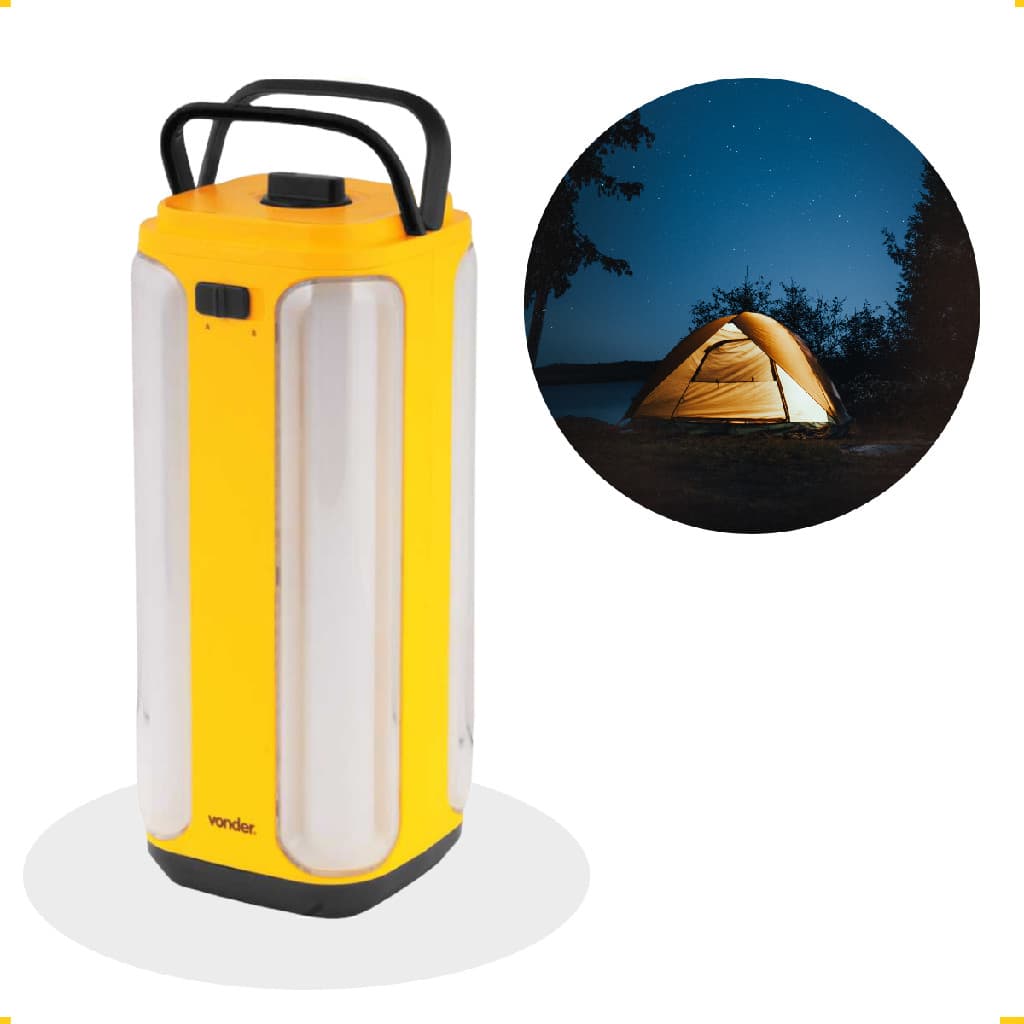 Lanterna Recarregavel Portátil Luminária com Alça Lampião Luz Branca Forte Bateria Longa Duraçã Usb