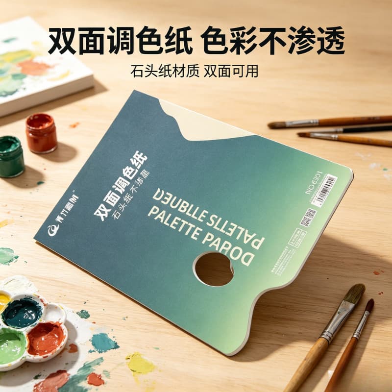 Paleta de bambu verde arte estudantes dedicado descartável a4 descartável dupla face removível paleta aquarela guache ar