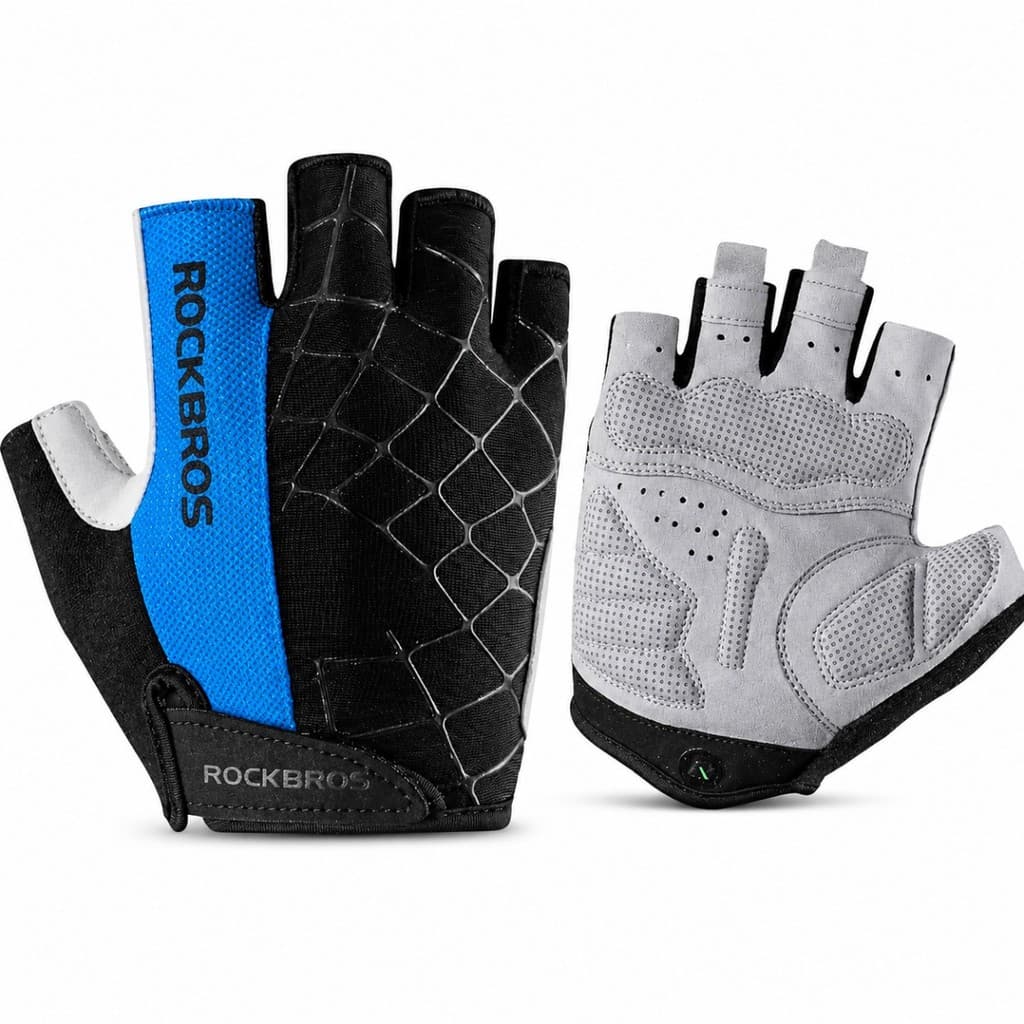 Luva Ciclismo Rockbros Antiderrapante Mtb Azul GG XL