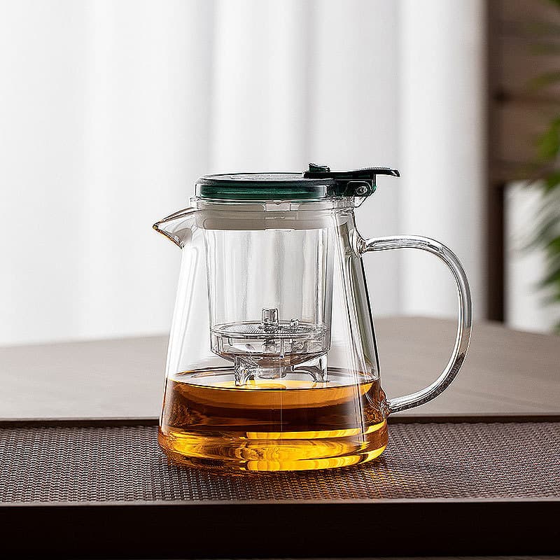 Bule doméstico conjunto de chá separação água chá filtro chá resistente alta temperatura alta chaleira vidro borosilicat