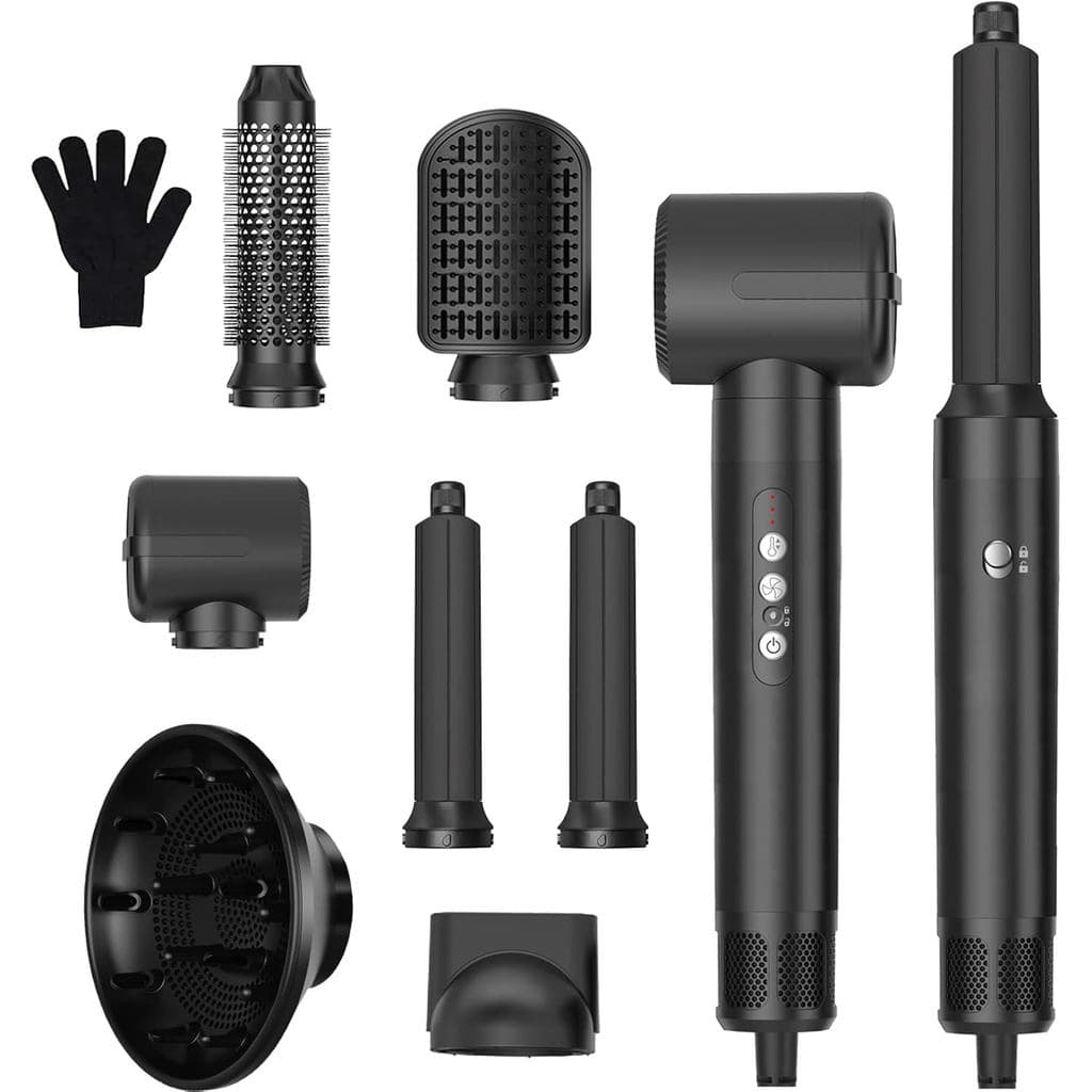 Secador de cabelo 7 em 1, ferramenta de modelagem profissional de 1400W, secador de cabelo com difusor e função de ondul