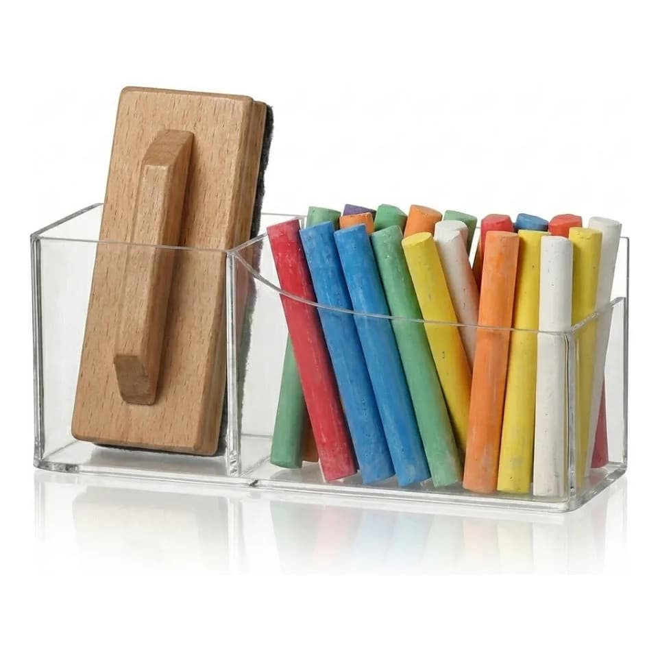Suporte Apagador Giz Lousa Quadro Escolar Parede Organizador Sala Aula Professor Infantil