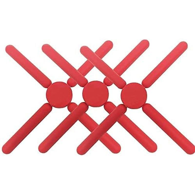 Porta-panelas dobrável de Silicone, vermelho
