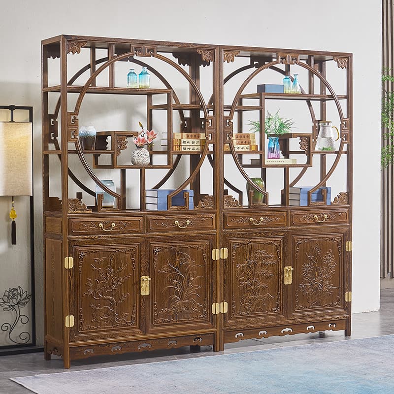 Asa de frango madeira Bogu rack de madeira maciça mogno armário entrada antigo rack expositor novo estilo chinês Tenon M