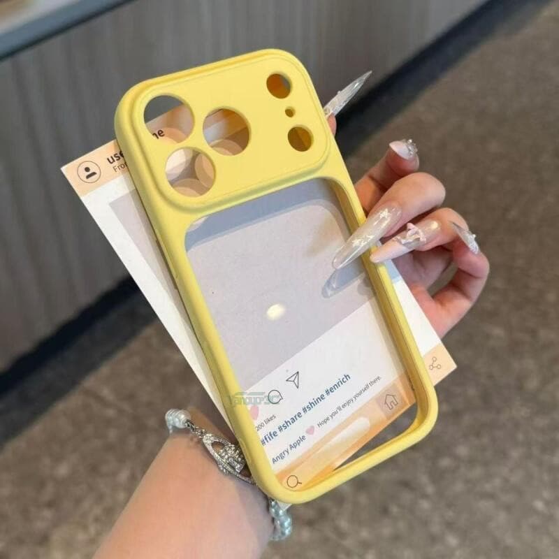 Luxo Doces Silicone Capa Protetora Para iPhone 17 16 15 14 13 12 Pro Max À Prova De Choque Acrílico Traseira