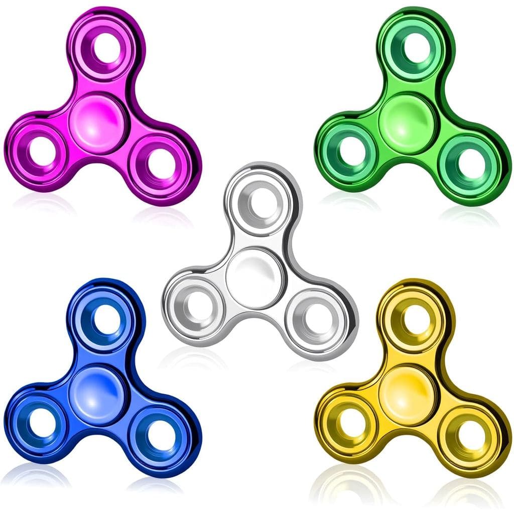 Brinquedos Antiestresse para Adultos, Pacote com 5, Fidget Spinner de Metal Galvanizado Redutor de Estresse, Giro Silenc