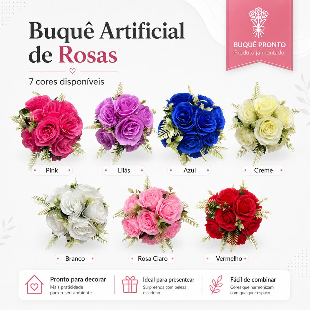 Buquê Artificial (h0036)Para Casamento e Noiva - Decoração de Casamento