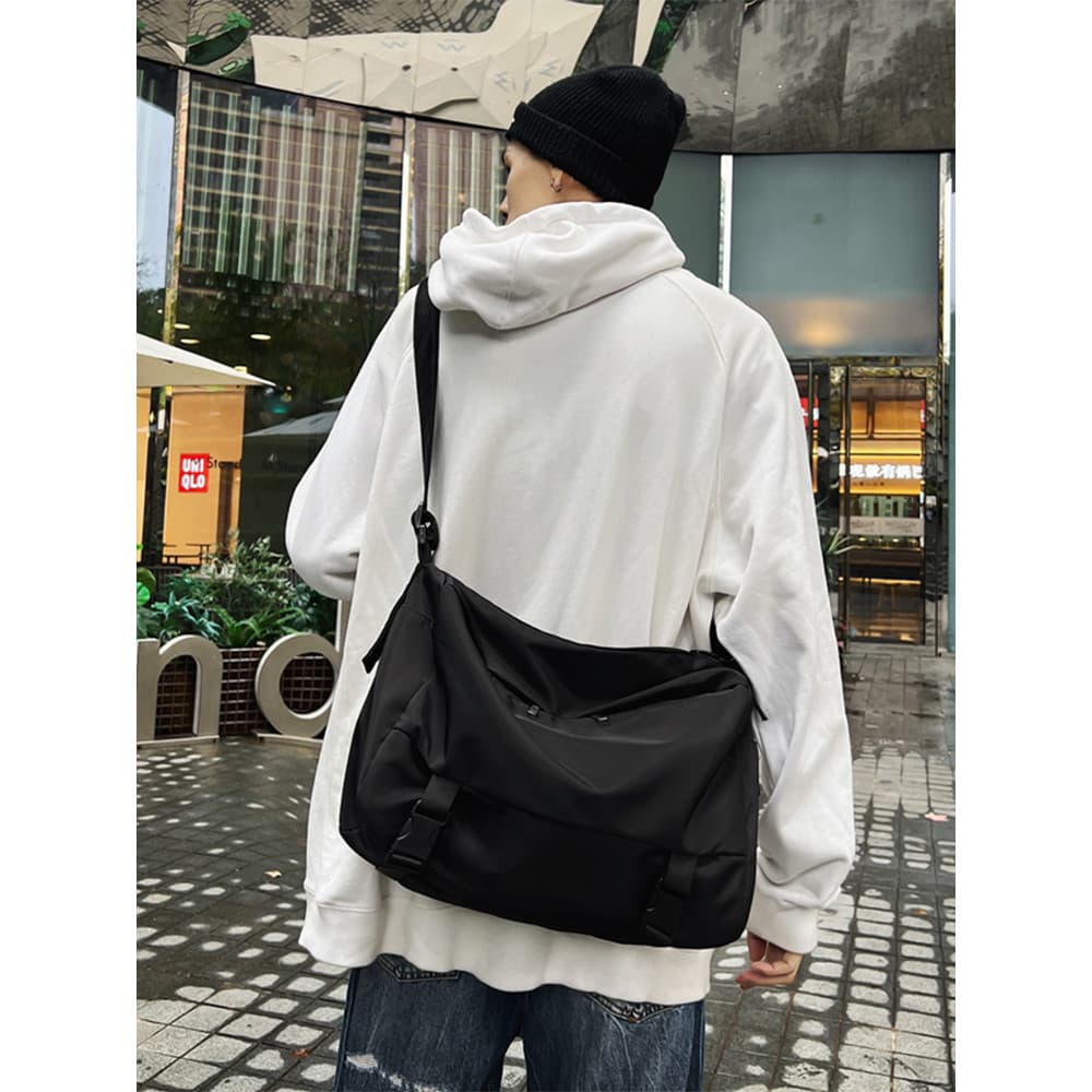 Hong Kong IT HKins Bolsa mensageiro masculina simples de grande capacidade para viagem bolsa de ombro Casual simples