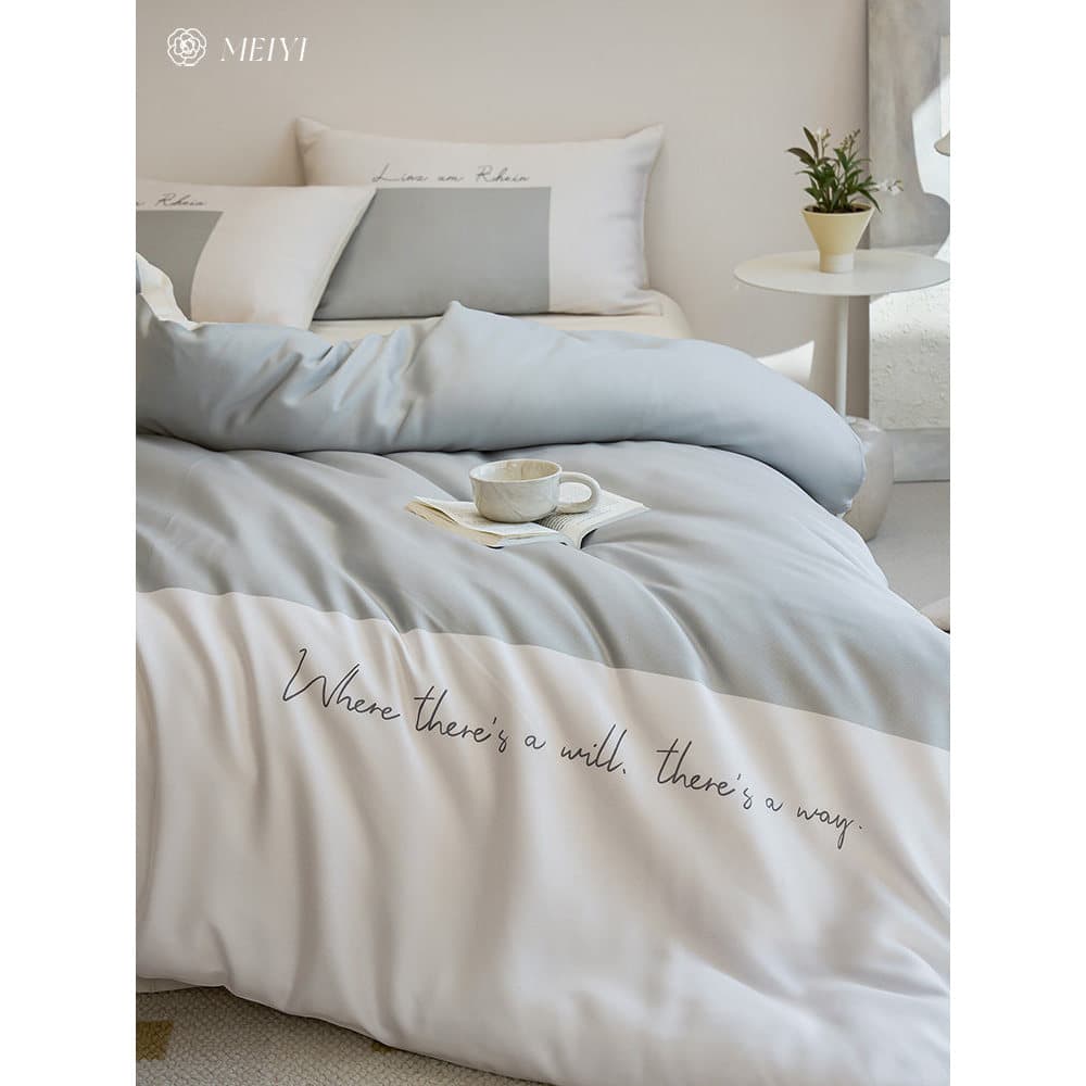 Verão nu dormir Tencel conjunto de quatro peças 60S seda colcha capa folha dupla face seda gelo simples fresco cama 1.8