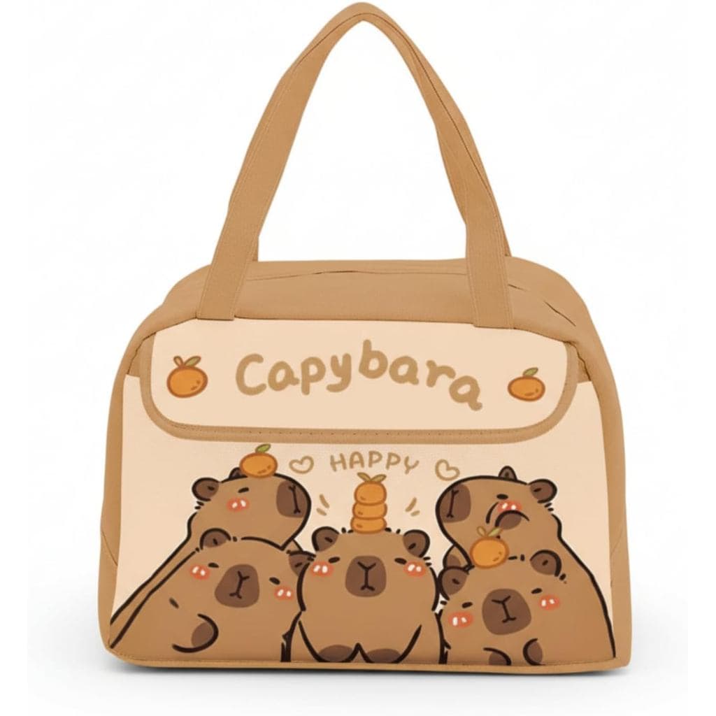 Lancheira Capybara Lady para Homens, Bolsa Térmica para Almoço, Lancheira Compacta Reutilizável e à Prova de Vazamentos,