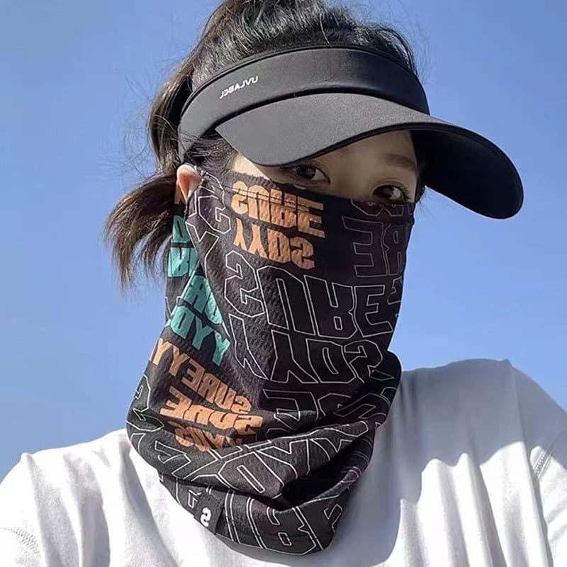 Máscara protetora solar de seda gelo pescoço capa masculina guarda-sol máscara pescoço proteção pescoço verão máscara fa