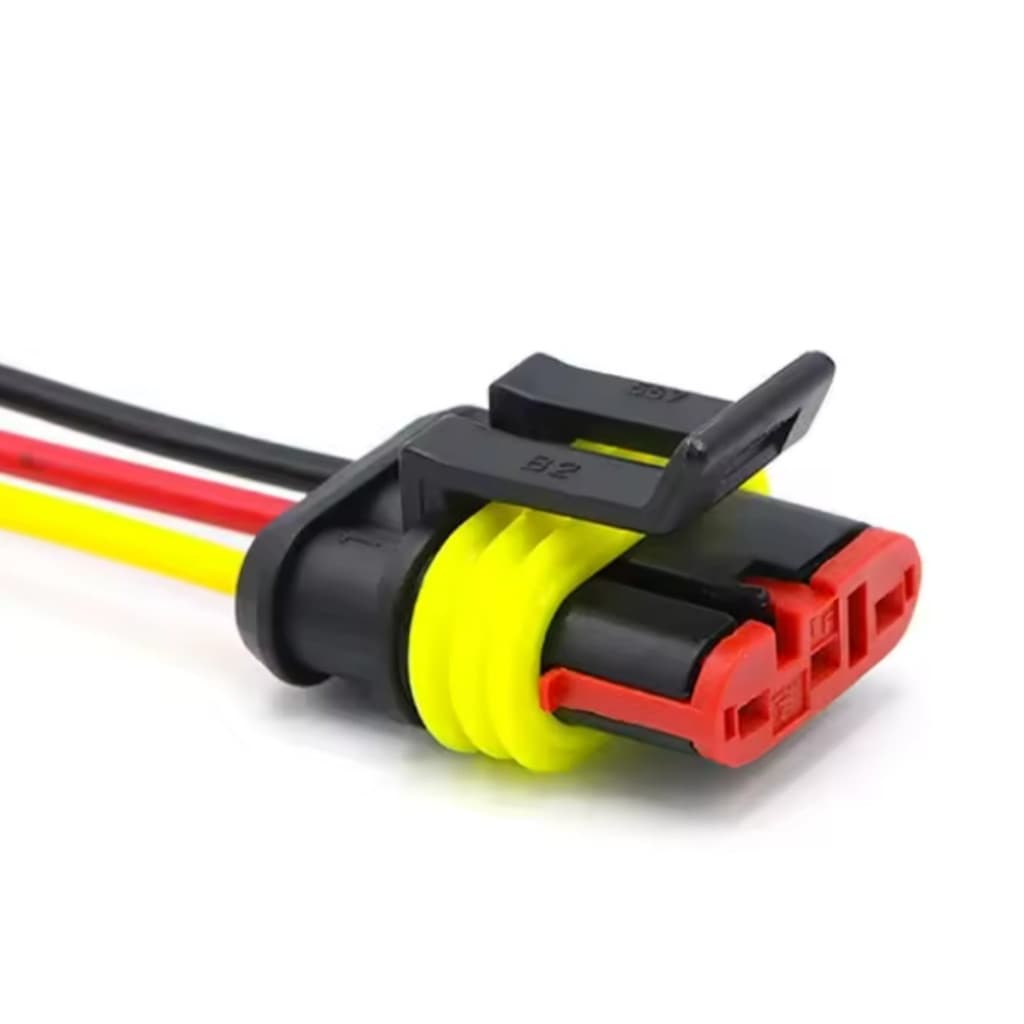 Conector Chicote Automotivo 3 Vias Selado Impermeável Prova D'água