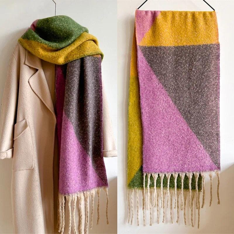 Mulheres Outono Inverno Cachecol Para Moda Feminina Borla Longo Lenço Masculino Intensidade Quente Xale Elegante Envoltó