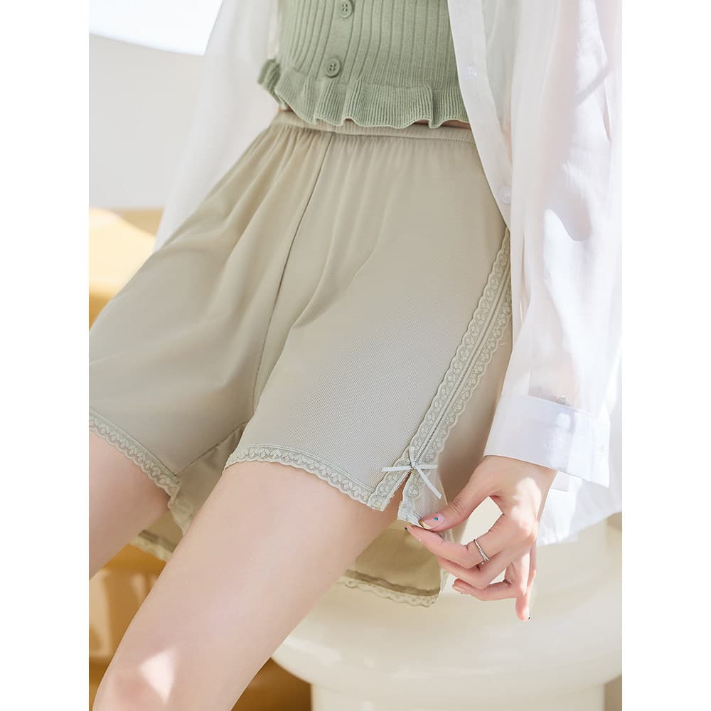Calças de segurança com borda de renda feminina Anti-reflexo verão estilo fino solto casa calças de pijama pode usar for