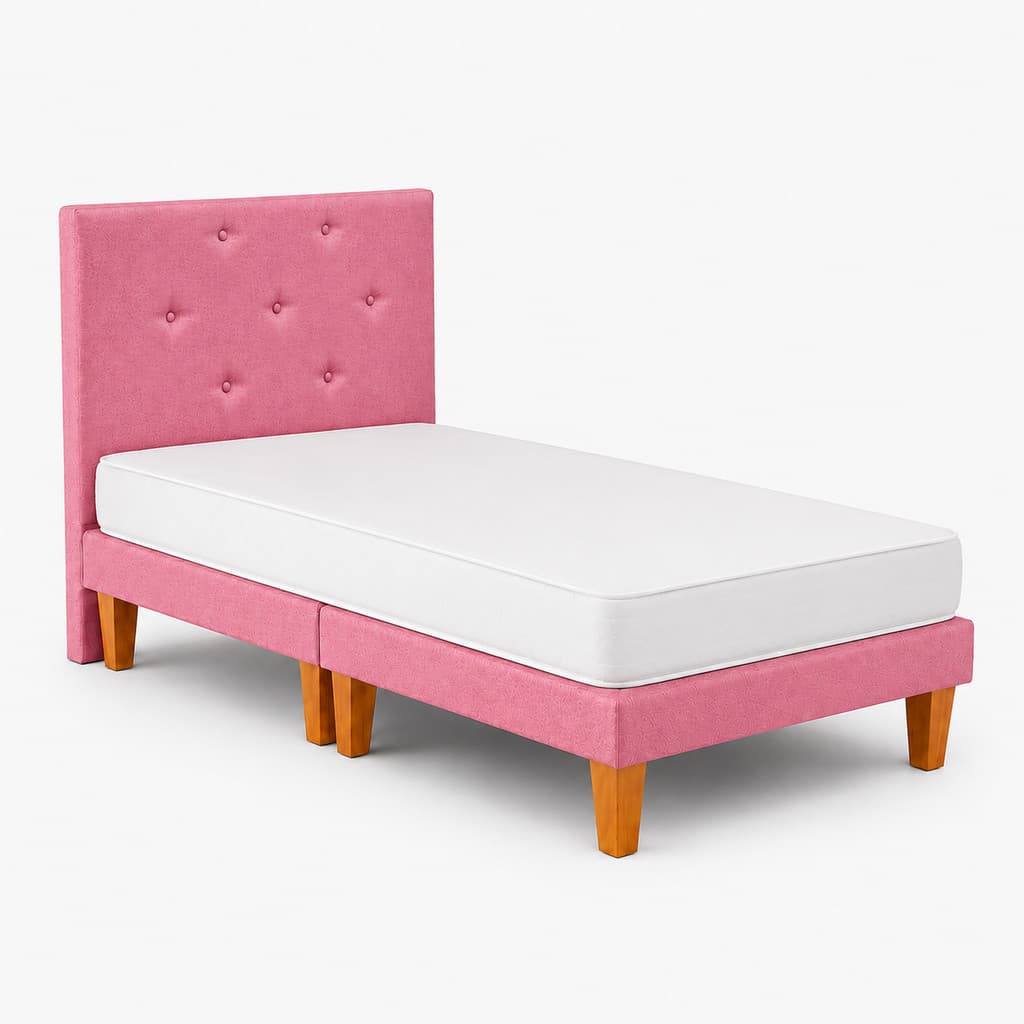 Cama Box Infantil Com Colchão Incluso Caminha Juvenil Quarto Criança Menina Cor Rosa Tamanho 150x70