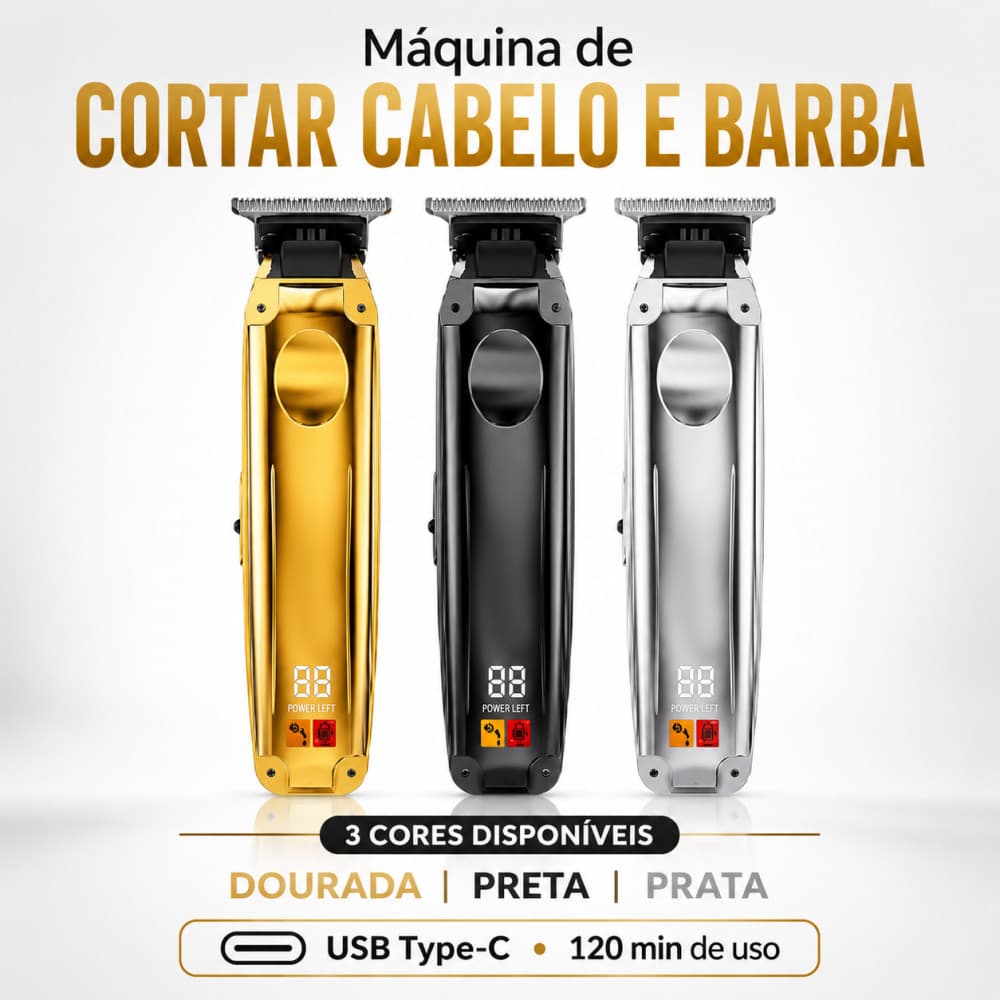 Máquina De Acabamento Profissional Original Barbeador Elétrico Máquina De Cortar Cabelo Profissional Tela Digital LCD