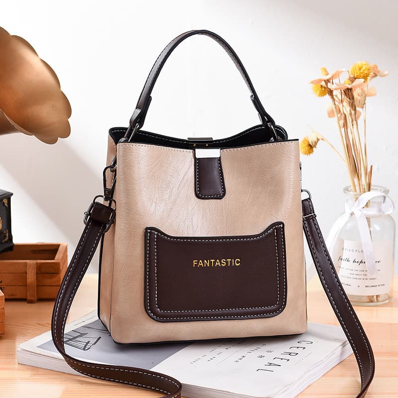 Bolsa balde feminina 2025 novo estilo na moda versão coreana ins bolsa mensageiro cor contraste moda bolsa de ombro gran