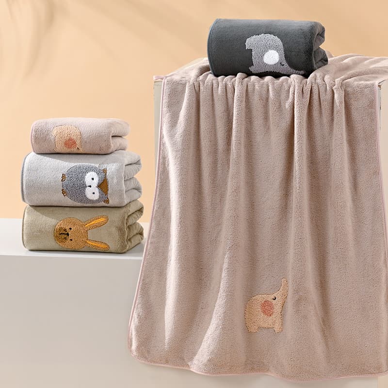 Toalha de banho de lã Coral, toalha de rosto absorvente, toalha impressa sem fiapos, toalha de banho doméstica para adul