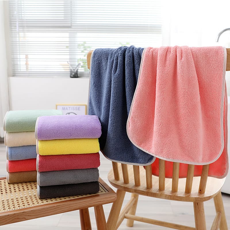Presente Coral velo cor lisa toalha macia absorvente rosto toalha limpar cabelo toalha de secagem rápida casa das mulher