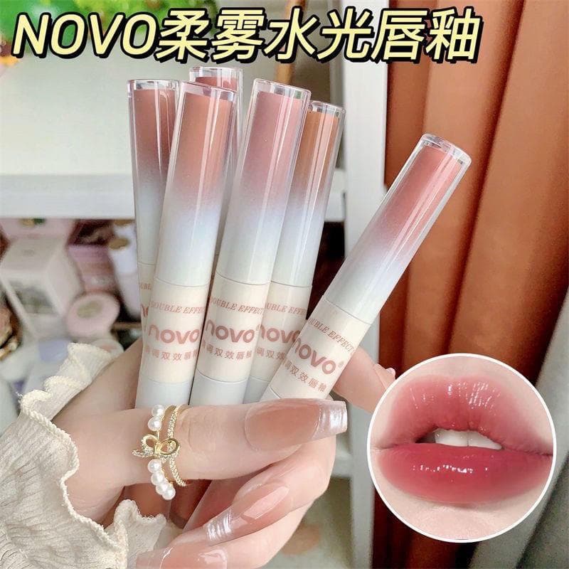NOVO Esmalte labial de duas cabeças fosco hidratante hidratante copo antiaderente não desbotado batom à prova d'água sim