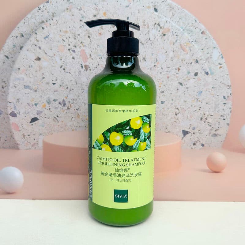 Senvina Golden Fruit Óleo Assado Brilhante Shampoo Seco Frizz Split-Forcado Danificado Homens Mulheres Hidratante Shampo