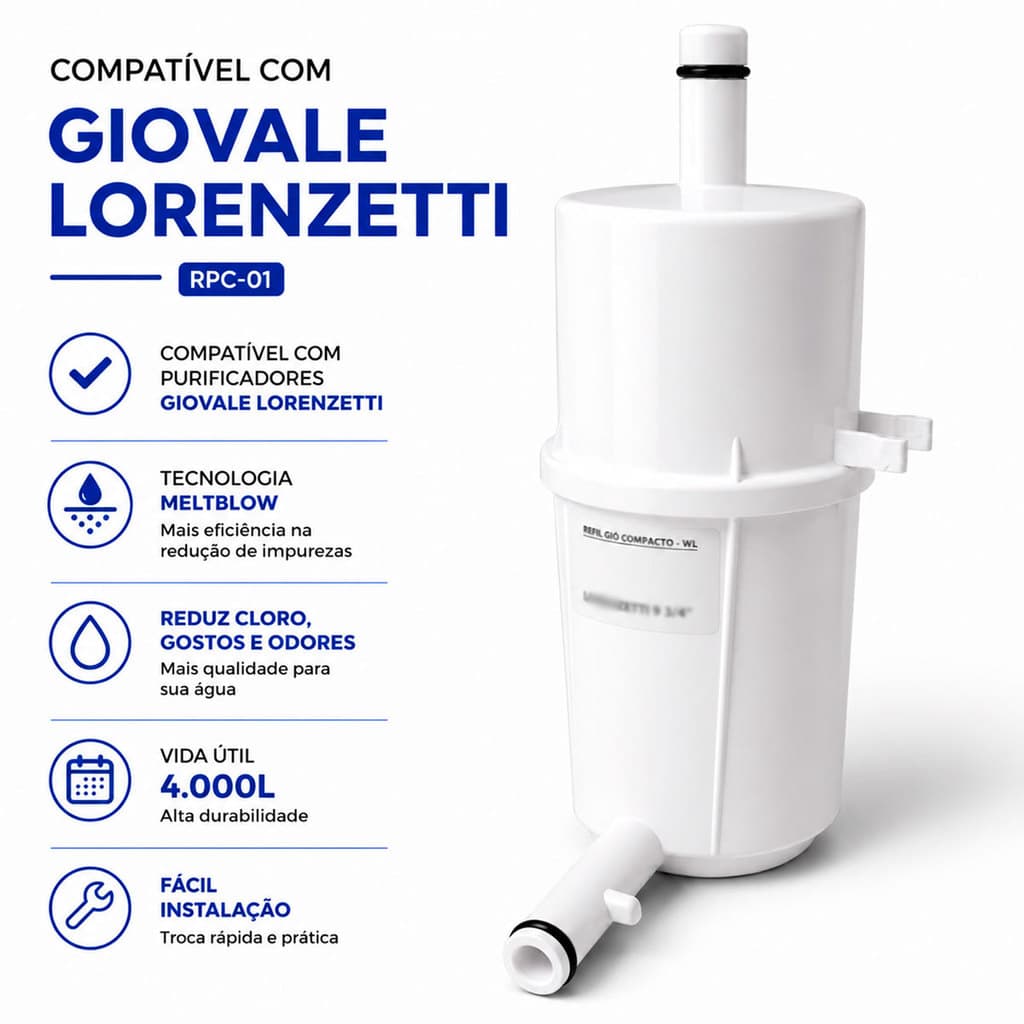 KIT 2 Refil Compatível Purificador Lorenzetti Gioviale RCP10