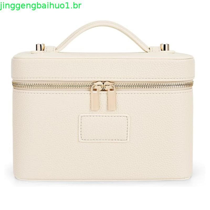 Bolsa de Maquiagem HiTotes para Mulheres, Estojo de Cosméticos em Couro, Bolsa de Viagem para Produtos de Higiene Pessoa