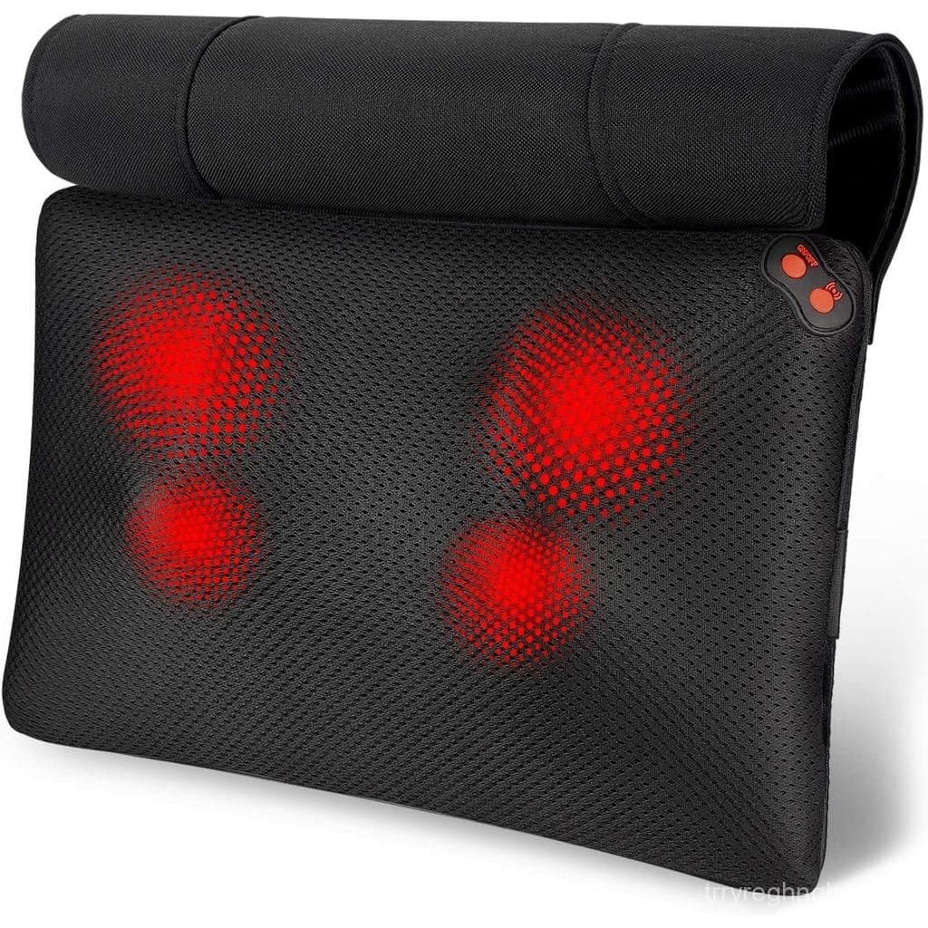 Massageador de Costas WOQQW com Aquecimento, Massageador Shiatsu para Costas e Pescoço, Almofada de Massagem com Amassam