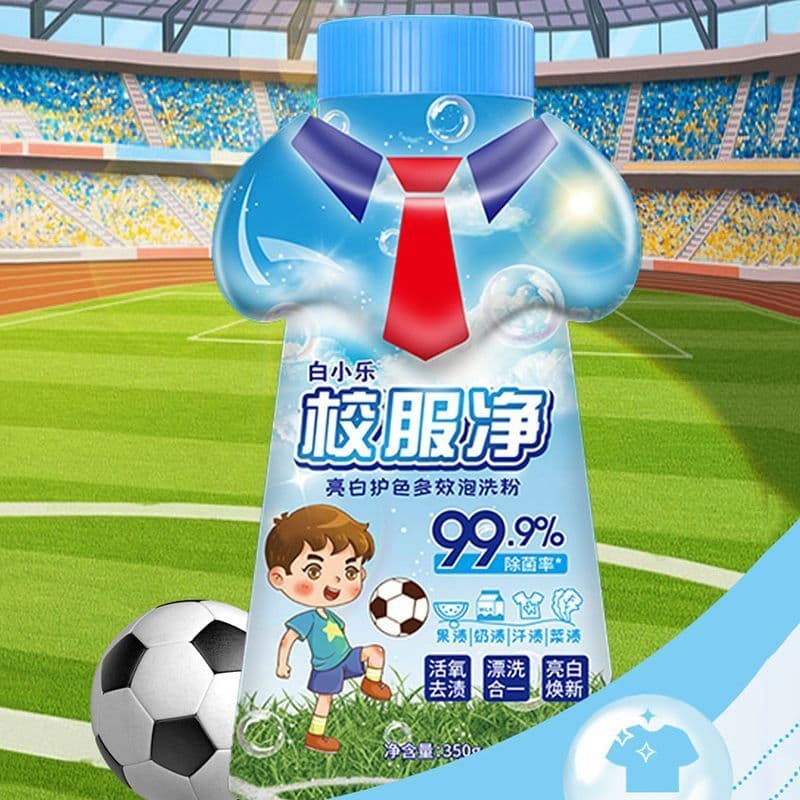 Bai Xiaole Uniforme Escolar Limpo Brilho Proteção de Cor Esterilização Espuma em Pó 350g Remover Manchas de Caneta Graxa