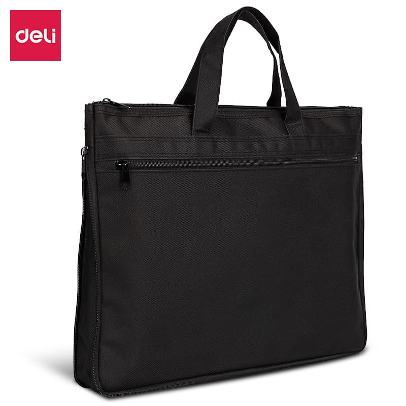 Deli 5500 Zíper Portátil Bolsa Pasta de Pano Oxford Arquivo Bolsa Armazenamento Bolsa Papelaria para Escritório de Negóc