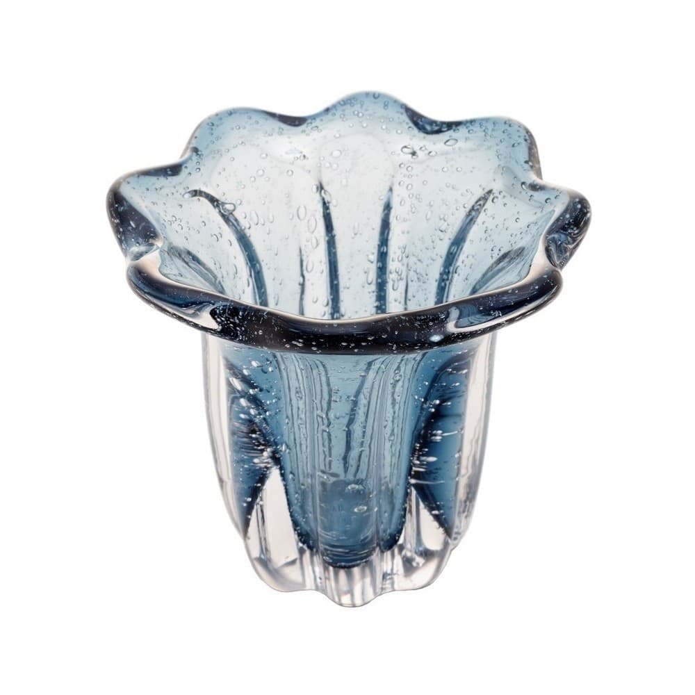 Vaso Decorativo de Vidro Murano Italy Azul 14,5x13cm Wolff