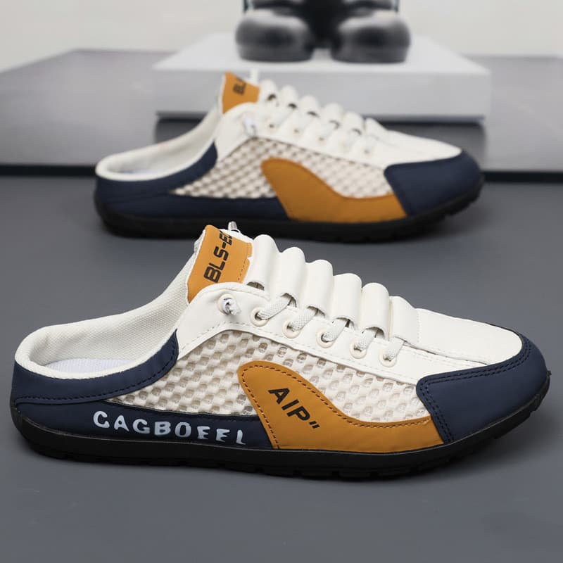 Sapatos slip-on masculinos Baotou, novo estilo de verão 2026, respiráveis, de malha, modelo DRS8.