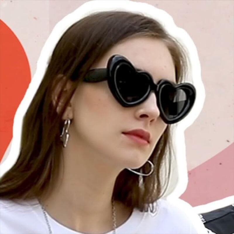 Óculos de Sol Fashion com Armação Inflável em Forma de Coração, UV400, para Mulheres e Homens, Óculos em Cores Vibrantes