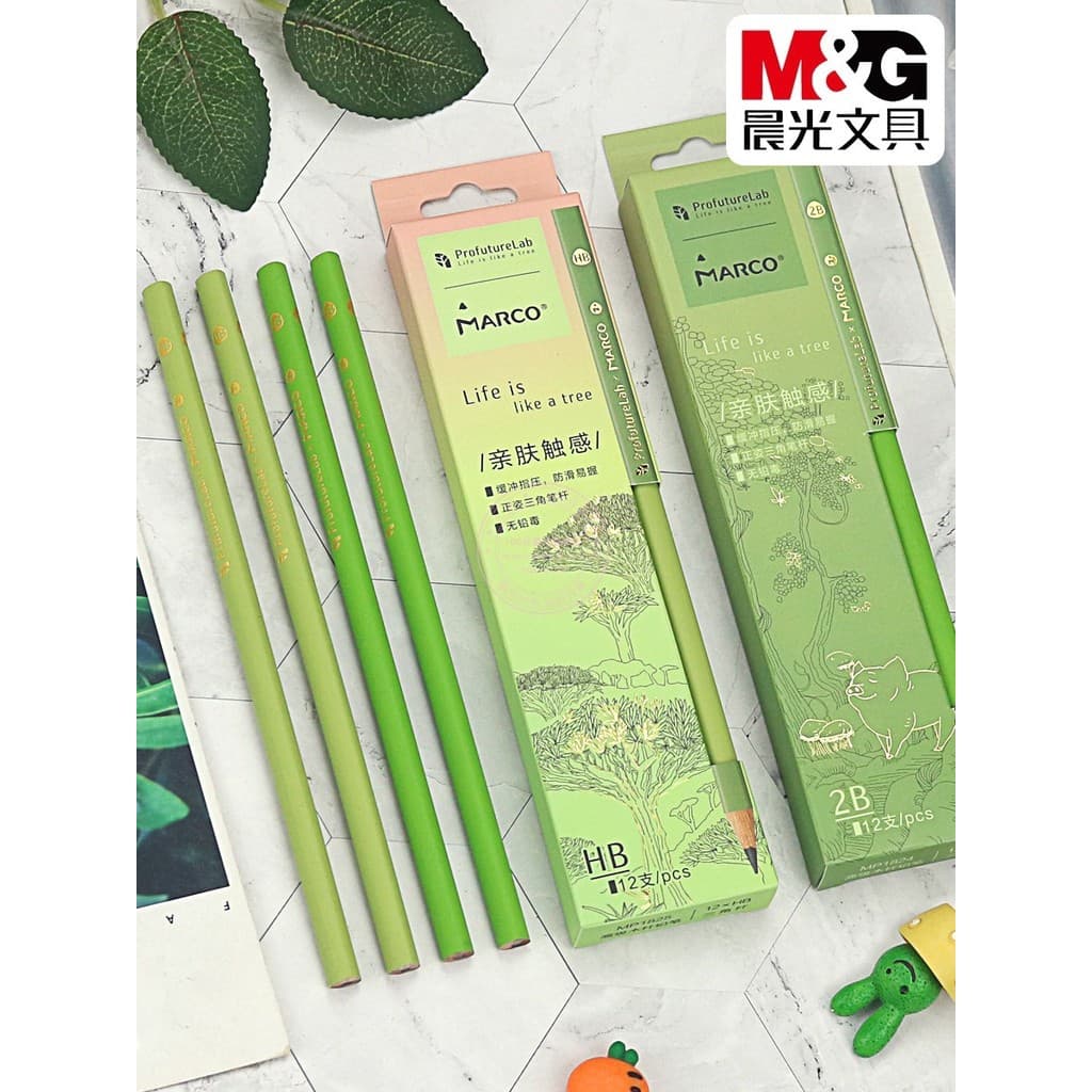 Chenguang Mijing floresta 2B Triangular pólo de madeira lápis estudante sem chumbo tóxico HB desenho desenho lápis de ma