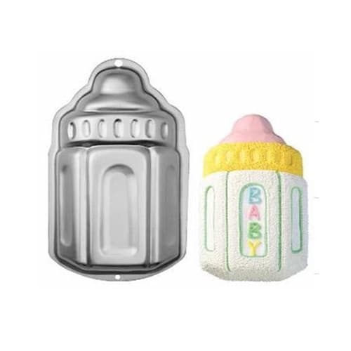 Molde de bolo de liga de alumínio genuíno, círculo de leitão, forma de garrafa de leite de desenho animado, molde de bol