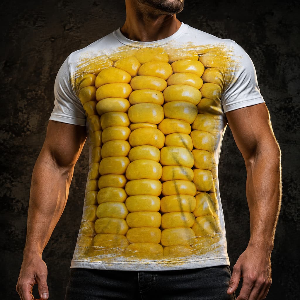 Camisa Camiseta Masculina 3D Milho Verde