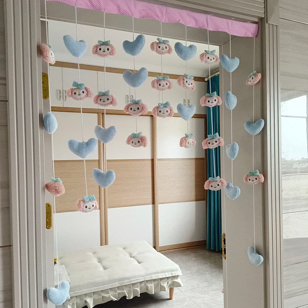 Bonito melodia amor porta cortina melodia cortina decorativa sala de estar porta decoração pendurado cortina acessórios