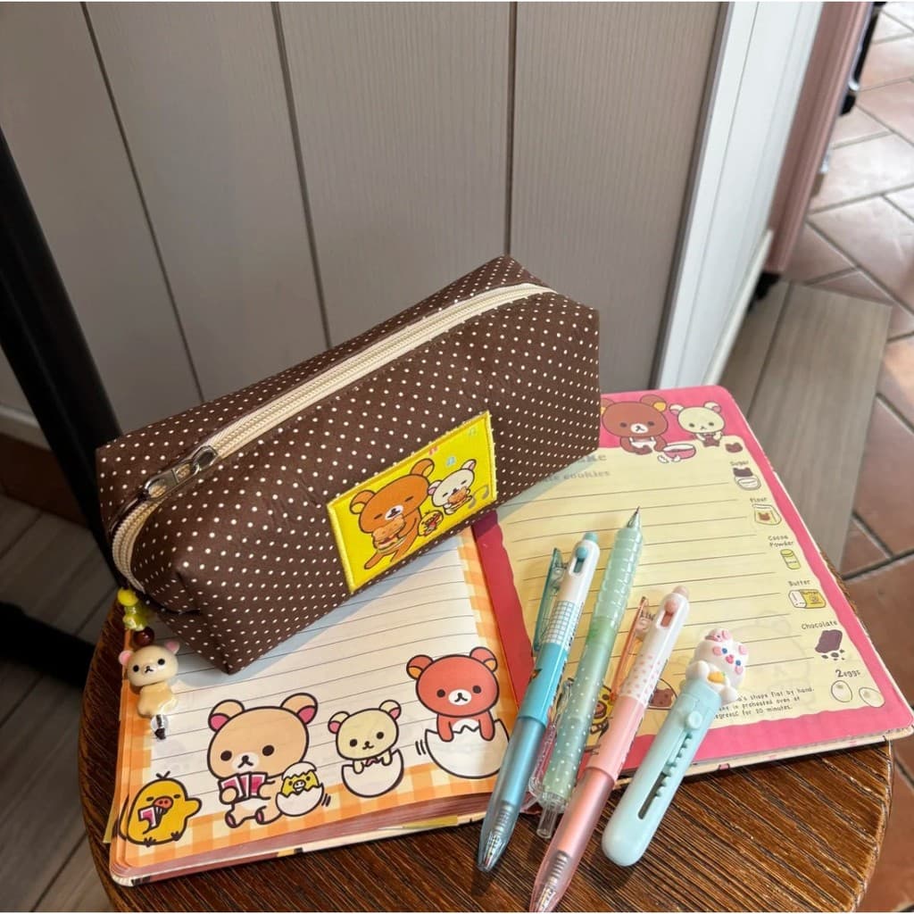 Novo estilo cedo antigo Rilakkuma lápis caso ins bonito de alto valor estudante do ensino médio menina coração grande-