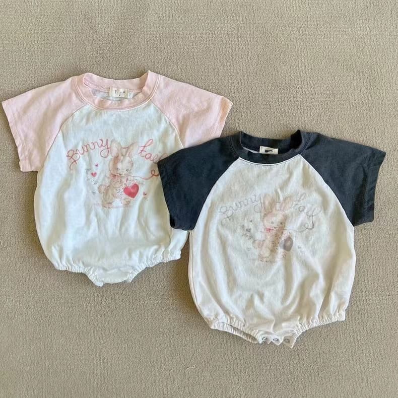 Versão coreana verão bebê menina manga curta em torno do pescoço puro algodão macacão bebê moda Casual camiseta macacão
