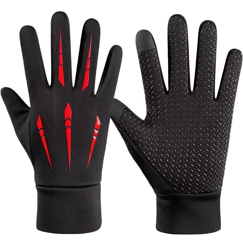 Outono inverno luvas de ciclismo masculino ciclismo forro de lã à prova de vento antiderrapante tela sensível ao toque à