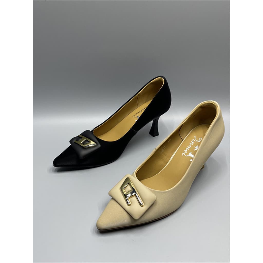 Elegante apontou Stiletto salto alto 2025 primavera outono novo estilo elegante não cansado sapatos de pé boca rasa All-