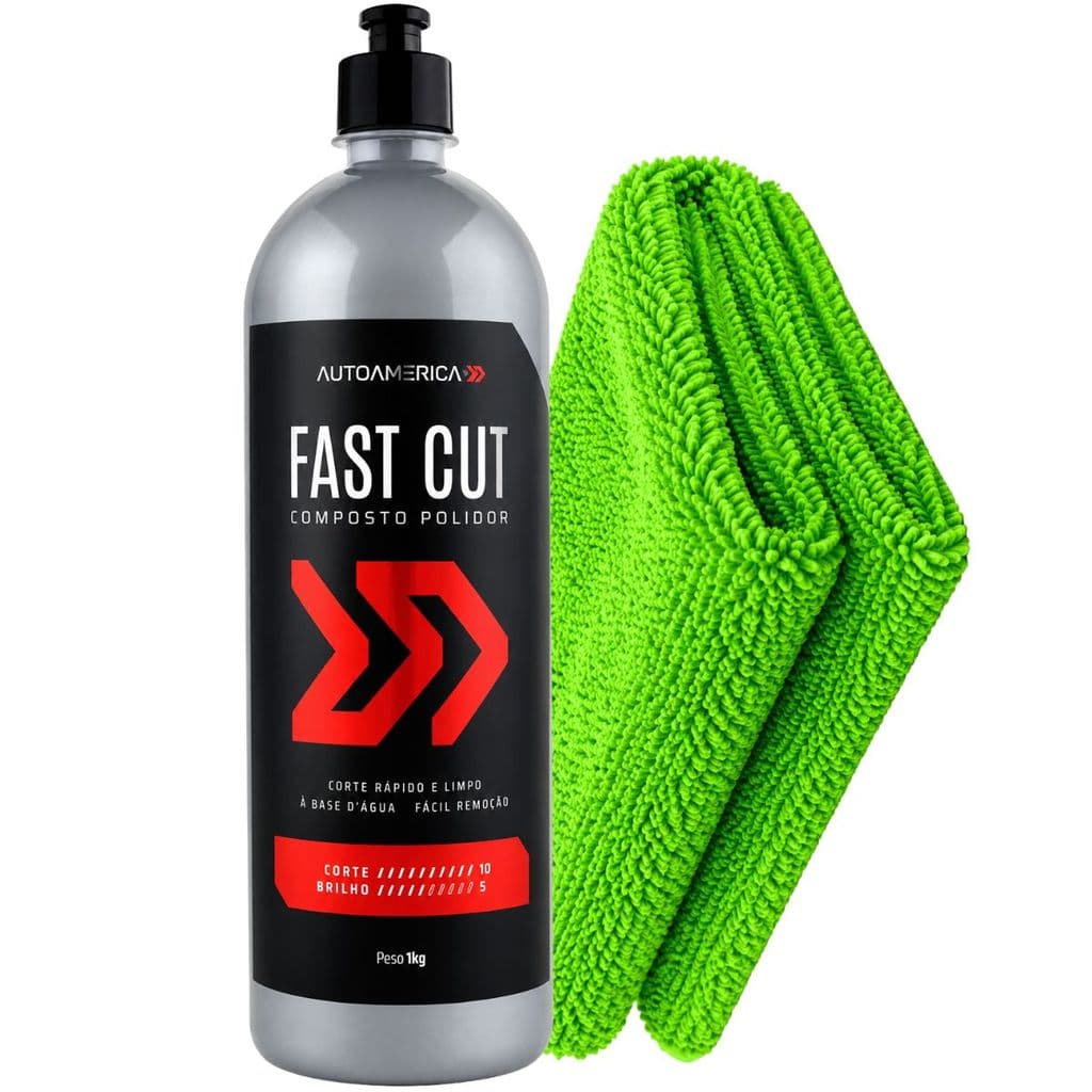 Composto Polidor Fast Cut 1kg Autoamerica + Pano Microfibra
