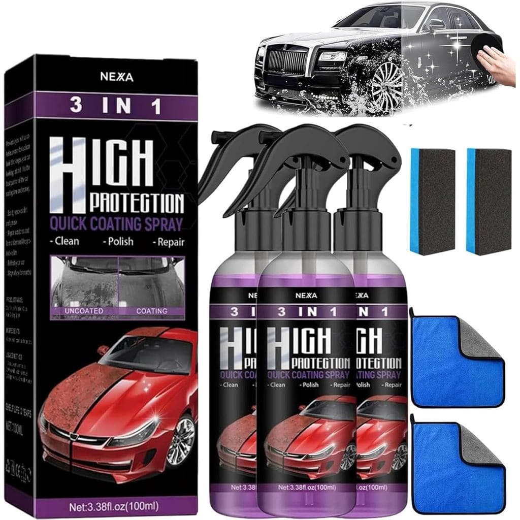 Turbo Shine Nexa, agente de renovação de revestimento multifuncional em spray, atualização 2025, 3 em 1, alta proteção,