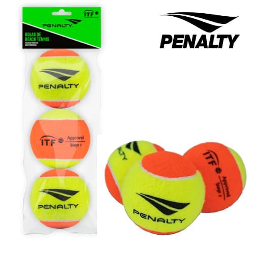 Kit 3 Bolinhas Beach Tennis Penalty XXII Amarelo/Laranja