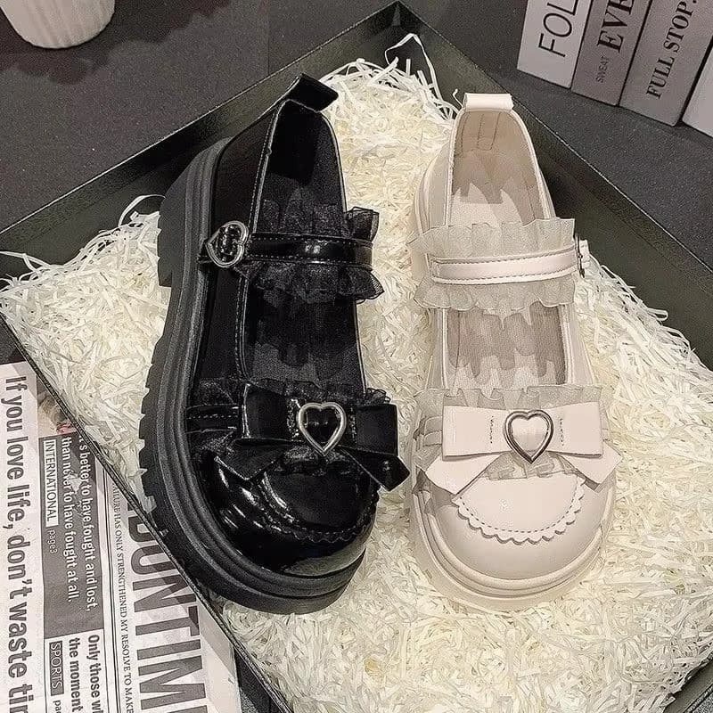 2026 Verão Nova Escola Menina JK Mocassins Bombas Sapatos Plataforma Estilo Japonês Lolita Y2K Kawaii Jirai Kei Moda