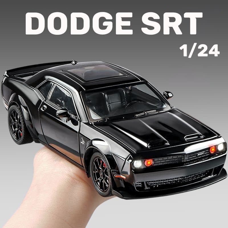 1 : 24 Balança Dodge Challanger SRT Alloy Car Modelo Diecast Carro De Liga Som Leve Coleção Amantes De Carros Kids Birth