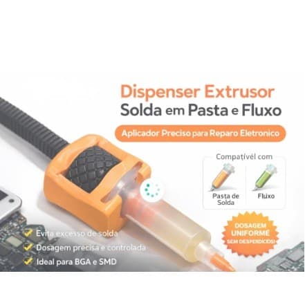 Dispenser Extrusor de Solda em Pasta e Fluxo | Aplicador Manual SMD BGA Reparo Eletrônico 10G.