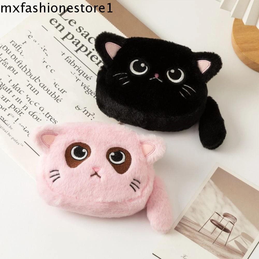 MXFASHIONE Bolsa De Moedas De Gato De Desenho Animado , Carteira Zero Pelúcia De Gatinho , Boneca De , Mini