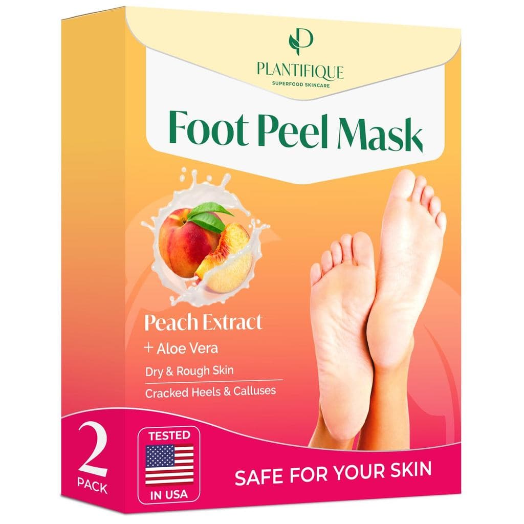 Máscara Esfoliante para os Pés PLANTIFIQUE, Pacote com 2 Unidades |   Testado Dermatologicamente, Repara os Calcanhares