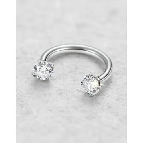 Piercing Ferradura Aço Cirúrgico 316l Com Strass Ferradura 8mm Prata
